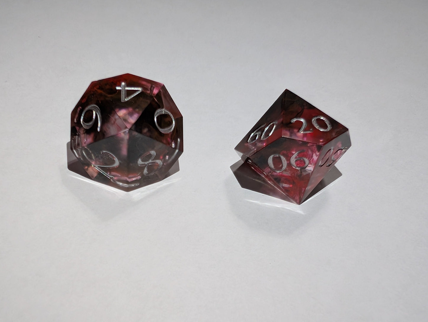 Handmade Resin DND Dice - Crimson Shadow