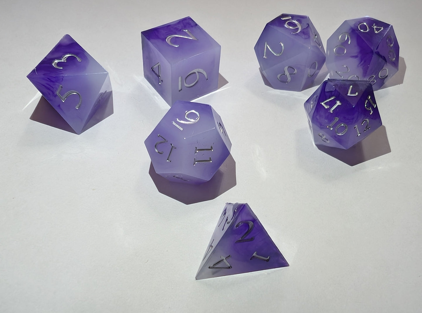 Handmade Resin DND Dice - Moonlit Orchid