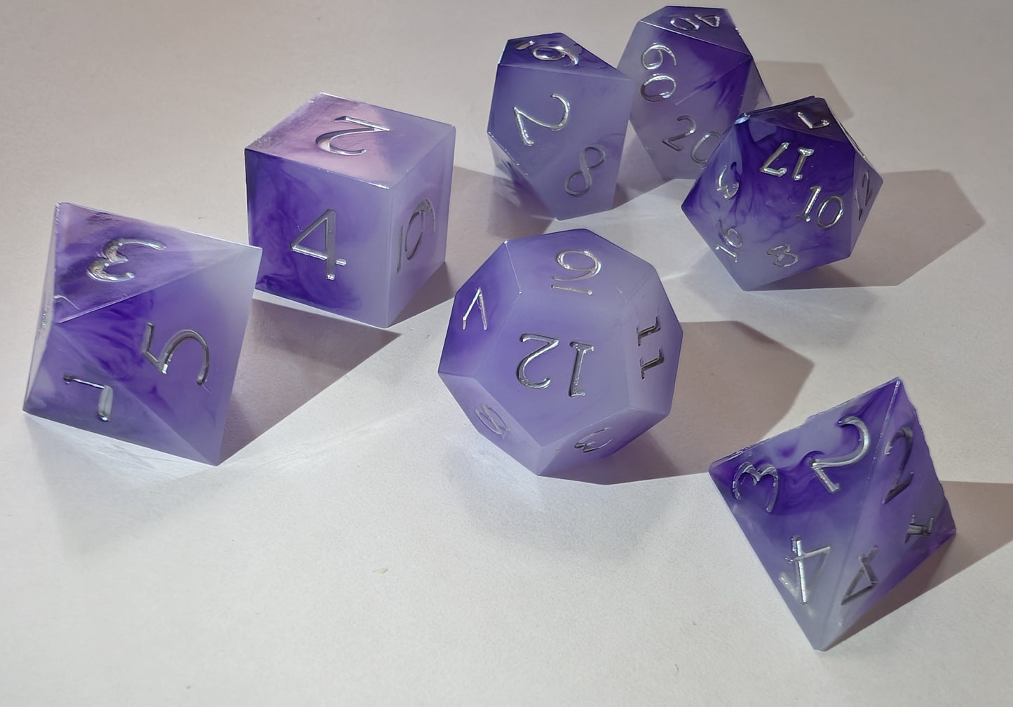 Handmade Resin DND Dice - Moonlit Orchid