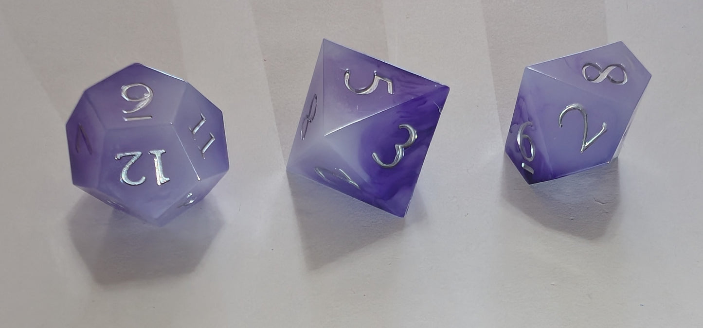 Handmade Resin DND Dice - Moonlit Orchid