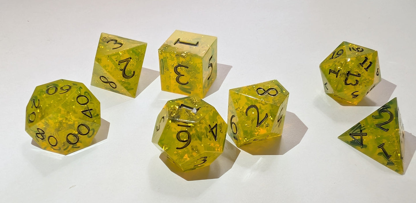 Handmade Resin DND Dice - Solar Flare