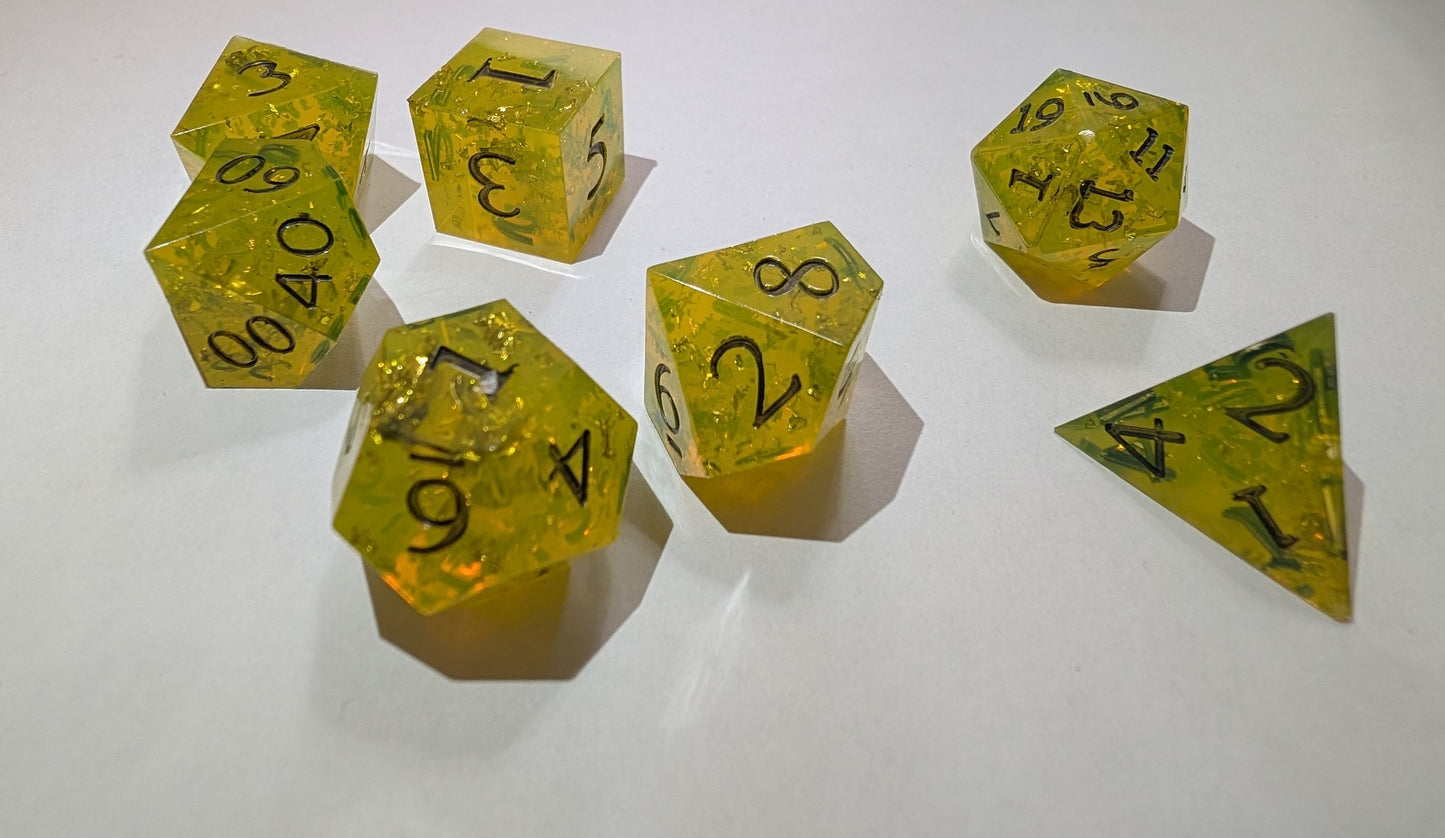 Handmade Resin DND Dice - Solar Flare