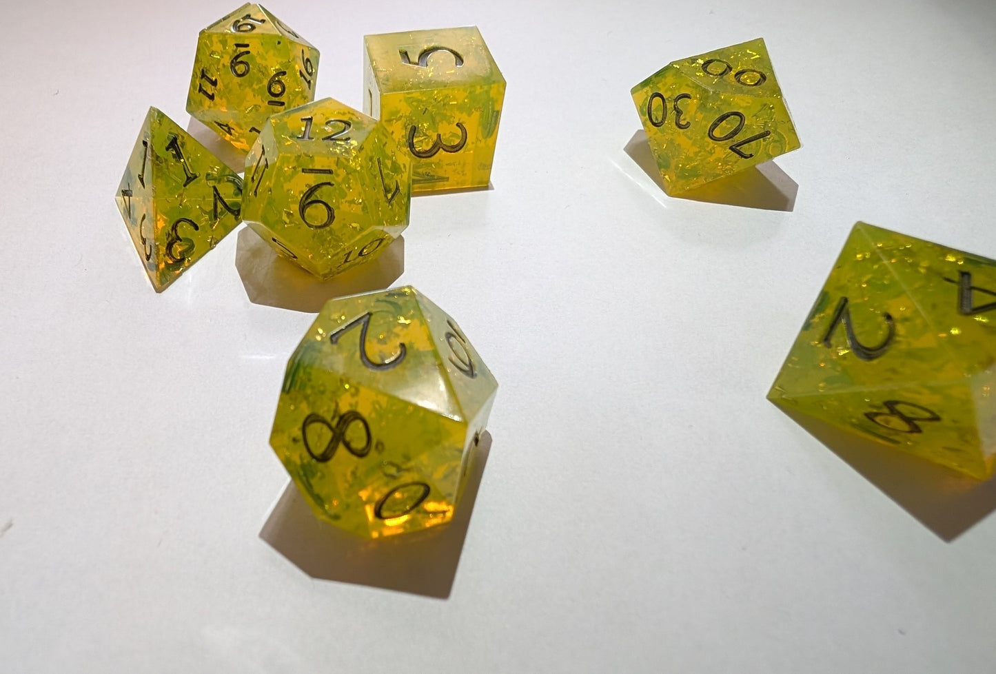 Handmade Resin DND Dice - Solar Flare