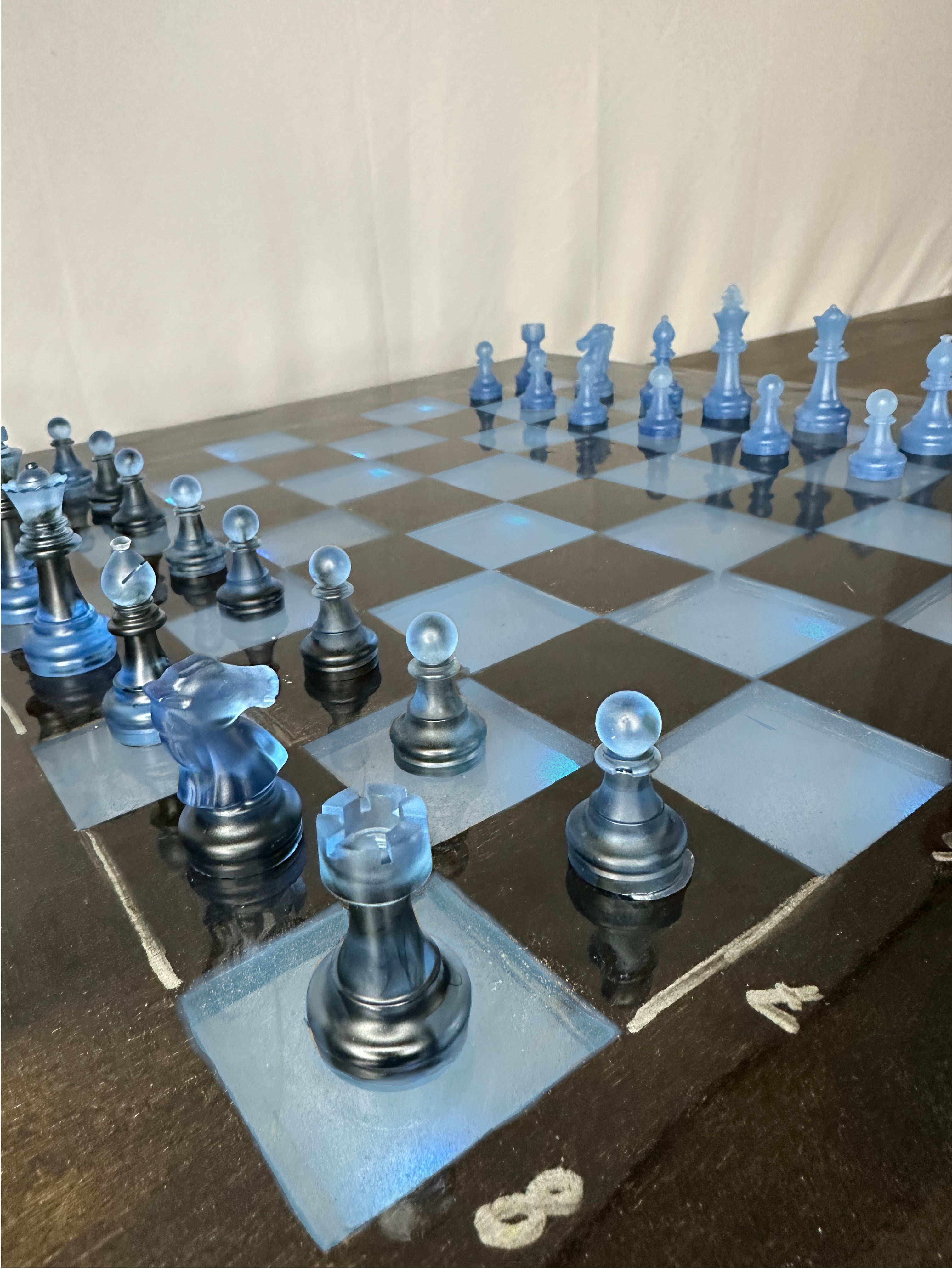 Full RGB Light Up Chessboard + Chess Set - Handmade – Adventure Design